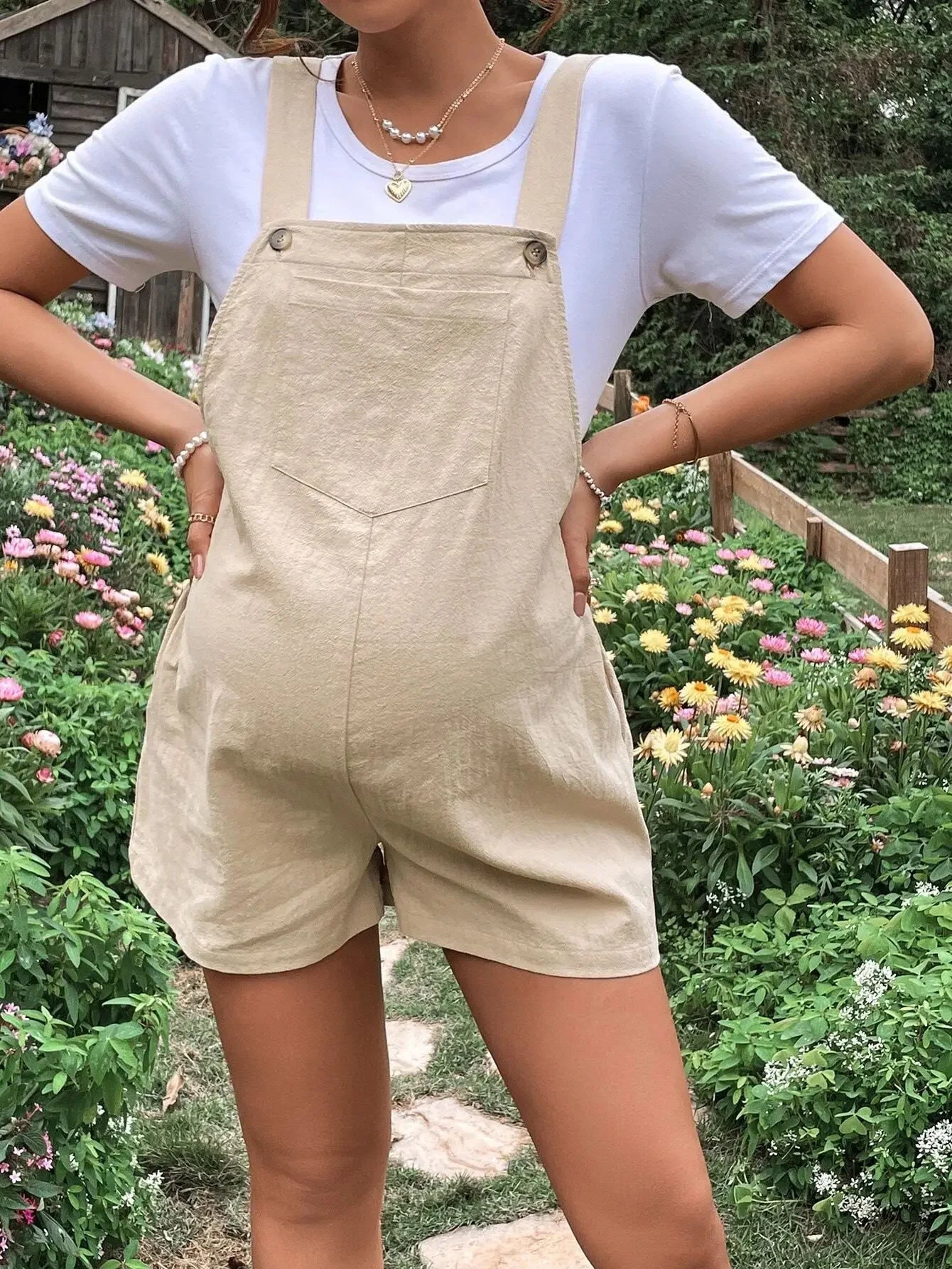 Maternity Jumpsuits Knee-length Plus Size Summer Fashion Pregnant Woman Rompers Solid Color Pregnancy Overalls Cotton Clothes