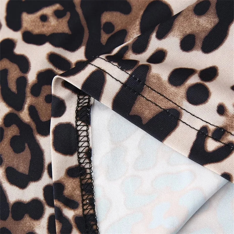 Women's 2024 Leopard Print A-Line Midi Skirt with Bow & Pockets