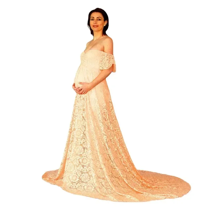 Long Maternity Photography Props Pregnancy Dress Photography Maternity Dresses for Photo Shoot Pregnant Dress Lace Maxi Gown