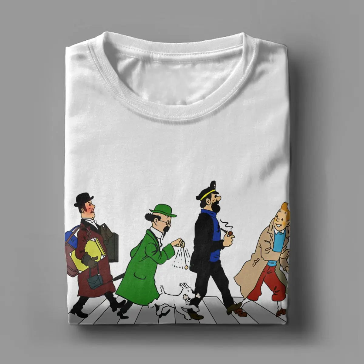 Captain Haddock Men’s Cartoon T-Shirt – 100% Cotton, Short Sleeve, Round Neck, 6XL, NZ | Strylez Virtual Try-On
