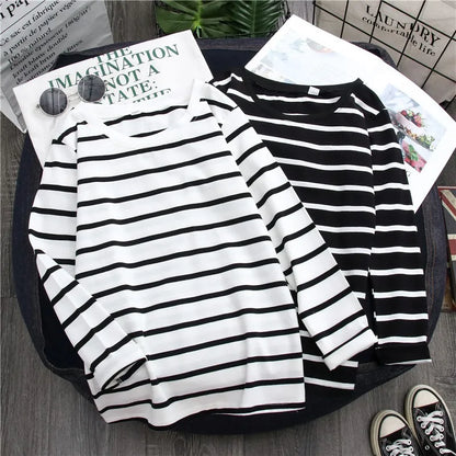Striped Long Sleeve T-Shirt for Women – Try It On with Our Virtual Mirror App and Love the Fit!