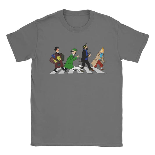 Captain Haddock Men’s Cartoon Cotton T-Shirt, Round Neck, Short Sleeve, Sizes to 6XL