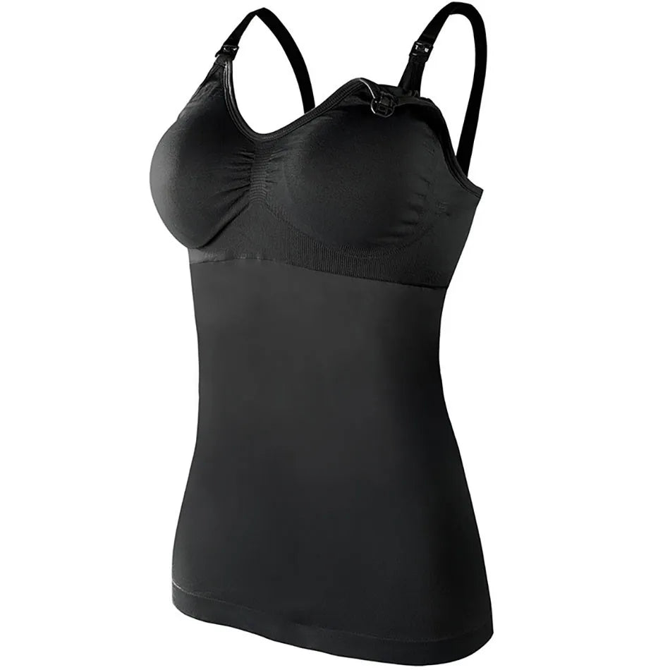 Maternity Nursing Long Camisole with Front Opening Padded Bra for Comfort Breastfeeding and Postpartum Support Women Bralette