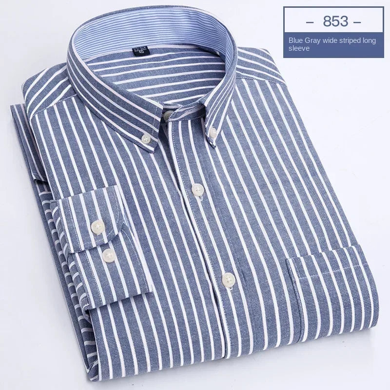 Hot solid color casual Oxford shirt men's fashion slim business long-sleeved shirt wholesale, street clothing， shirts for men
