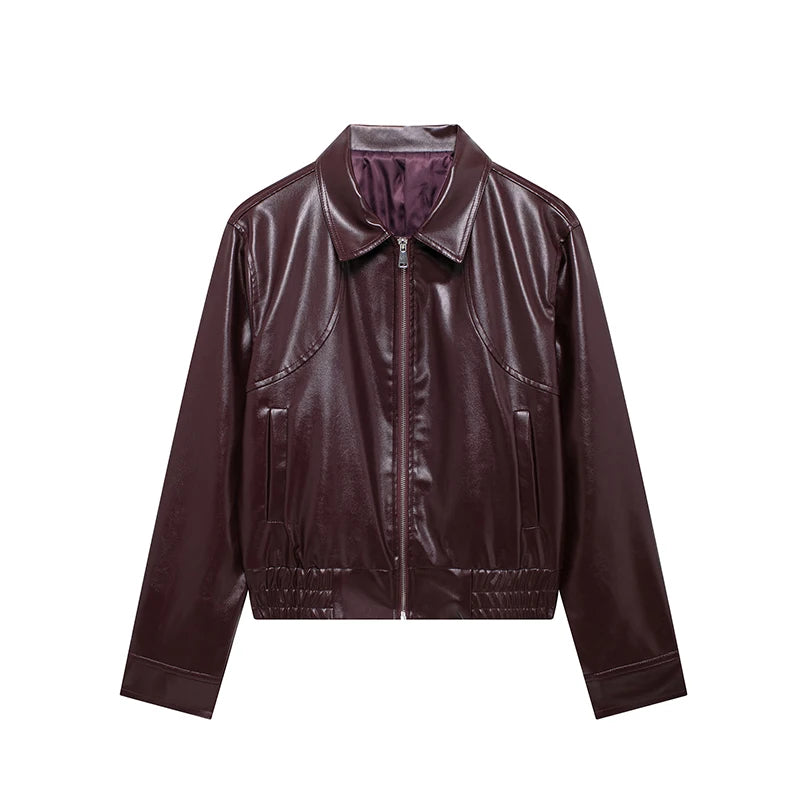 Red PU Bomber Jacket - Virtual Try-On with Strylez App | New Zealand