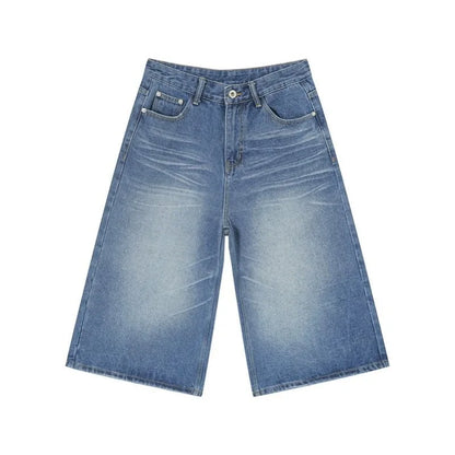 Y2K Retro Baggy Jeans – Loose, Cropped, Hip Hop Streetwear for Men & Unisex