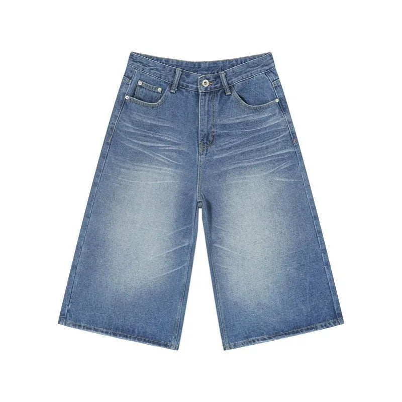 Loose Retro Y2K Baggy Jeans – Hip Hop Streetwear Shorts for Men & Unisex