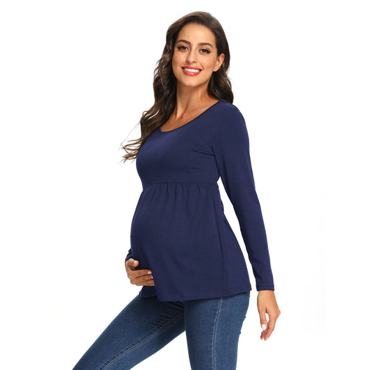 Maternity Long Sleeve Tops,Loose Tee Shirts,Pregnant Women Casual Soft Cotton Breathable Round Neck T-Shirt