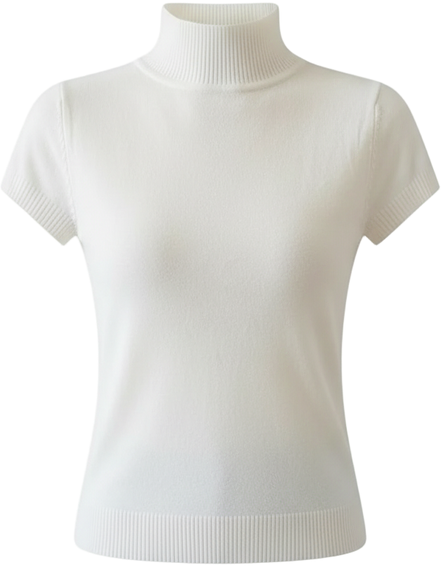 Women's Half-High Neck T‑Shirt & Jumper | Top, Korean Style, Solid Color | Spring/Summer NZ | Strylez Virtual Try-On