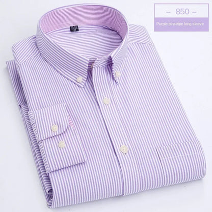 Hot solid color casual Oxford shirt men's fashion slim business long-sleeved shirt wholesale, street clothing， shirts for men
