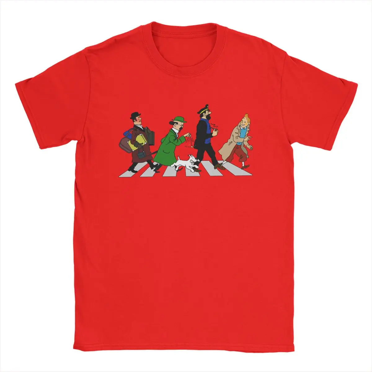 Captain Haddock Cartoon Tee for Men - 100% Cotton Short Sleeve Shirt 6XL | New Zealand | Strylez Virtual Try-On