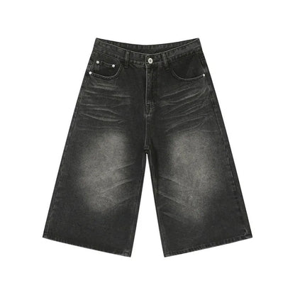 Loose Retro Y2K Baggy Jeans – Hip Hop Streetwear Shorts for Men & Unisex
