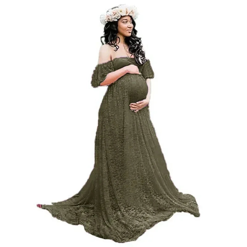 Long Maternity Photography Props Pregnancy Dress Photography Maternity Dresses for Photo Shoot Pregnant Dress Lace Maxi Gown