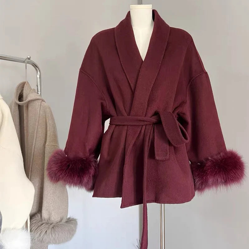 New Zealand Wool Fur Coat - Chic Double-Sided, Virtual Try-On with Strylez App | Warmth & Glamour