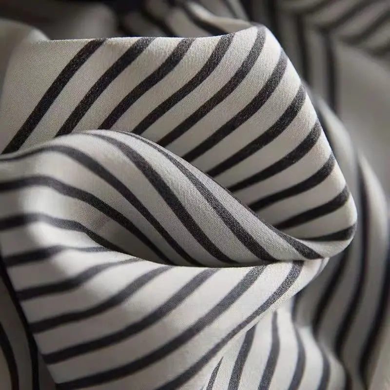 Striped Women’s Blouse – Long Sleeve, Polo Collar, Office/All‑Match Shirt, 2023, NZ | Strylez App Virtual Try-On