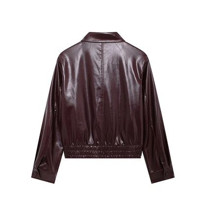 Discover Your Perfect Style! Try the Red PU Bomber Jacket Now with Our Virtual Try-On App!