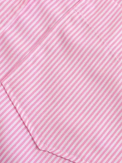 Striped Loose Shirts With Pocket for Women, Long Sleeve, Button-up Blouses, Chic Tops, Female Fashion