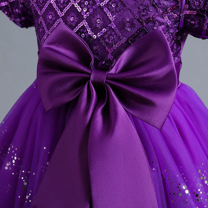 Purple Princess Dress with Sparkly Sleeves & Virtual Try-On Fun!