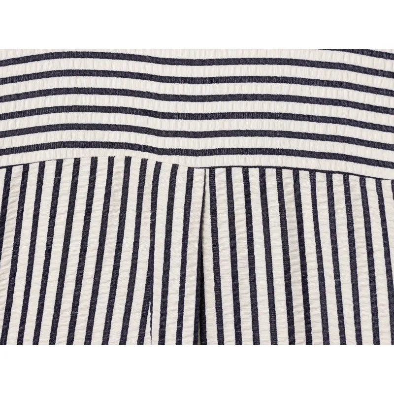 Woman Blouses Striped Chic Women Blouse Ladies Women's Top Pulovers Female Summer Short Sleeve Chiffon Pretty Office Wear