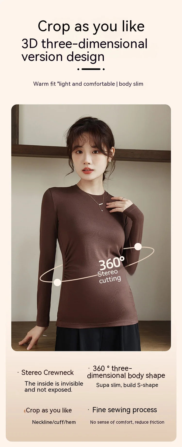 Maternity Spring Fall Round Neck Long-Sleeved Slim Thin Section Bottoming Shirt Pregnant Women's Solid Elastic Soft Homewear