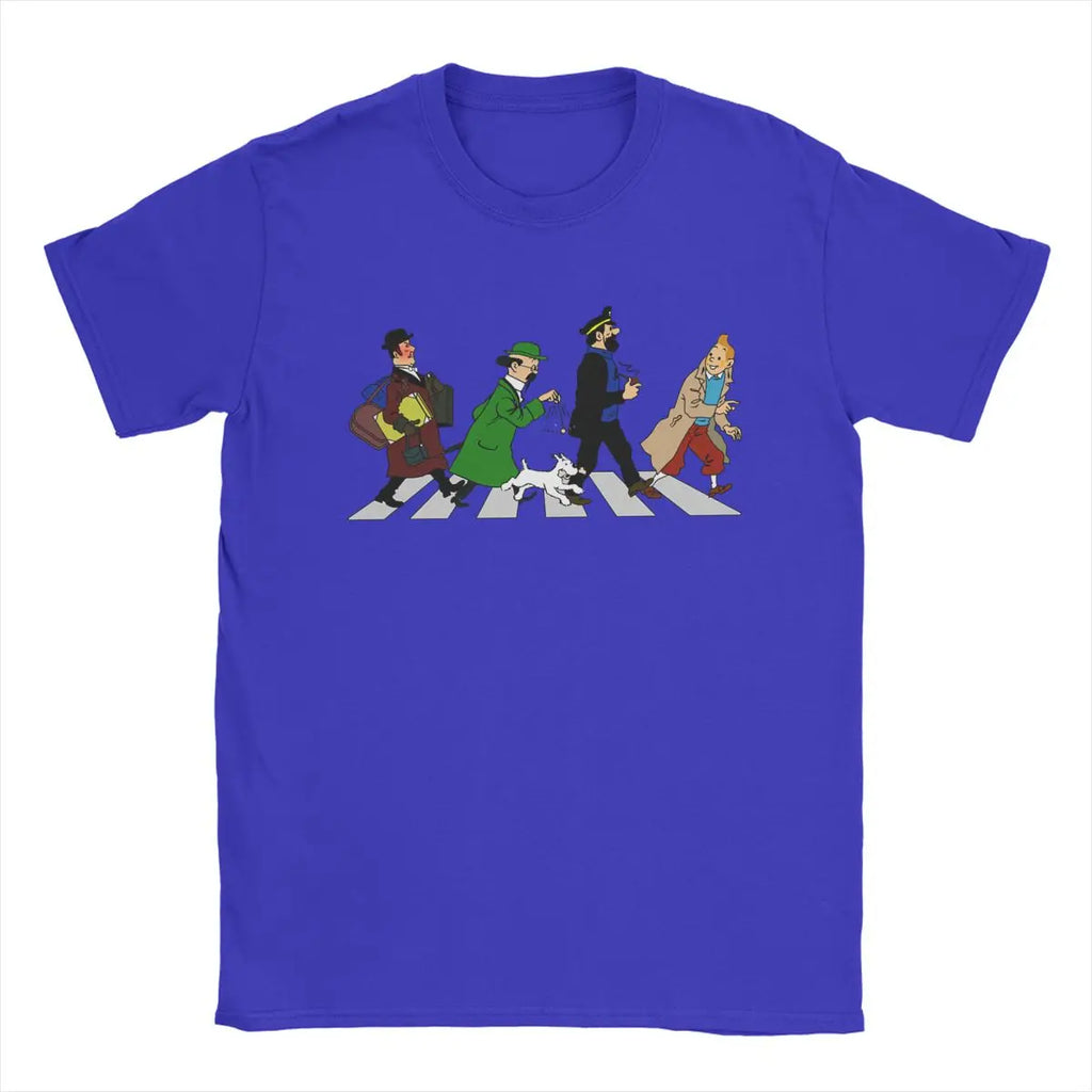 Captain Haddock Men’s Cartoon T-Shirt – 100% Cotton, Short Sleeve, Round Neck, 6XL, NZ | Strylez Virtual Try-On