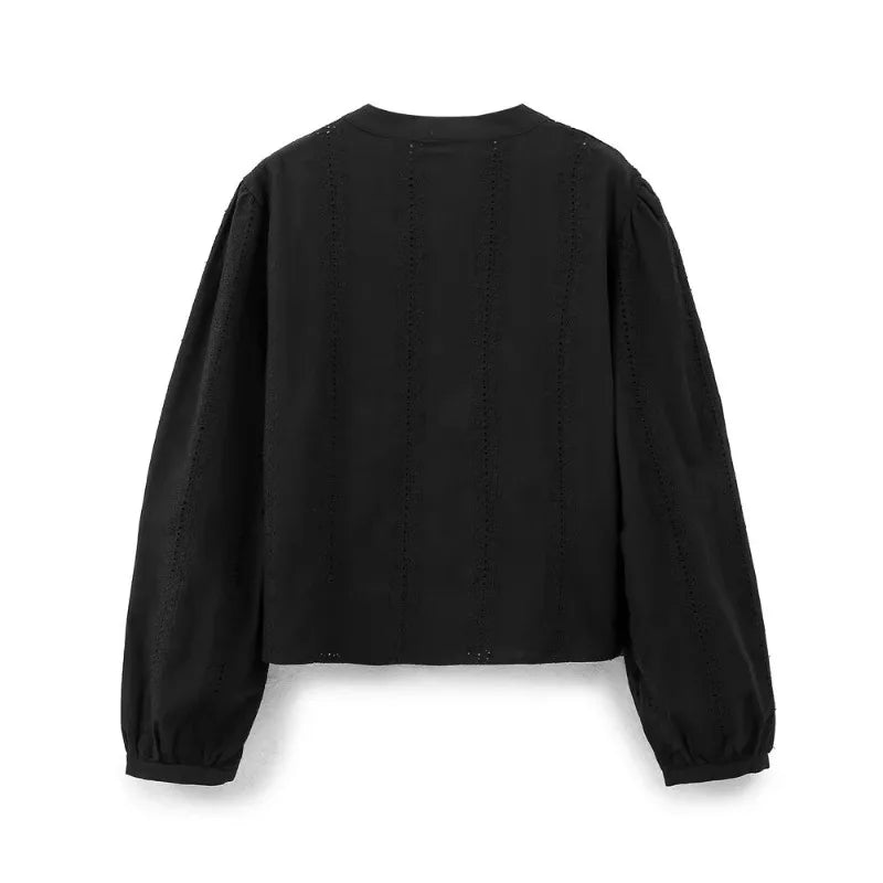 NZ Embroidery Blouse for Women - Long Sleeve Luxury Vintage Y2K Harajuku Top | Strylez Virtual Try-On