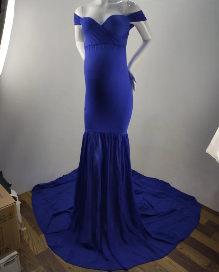 Long Maternity Photography Props Pregnancy Dress For Photo Shooting Off Shoulder Pregnant Dresses For Women Maxi Maternity Gown
