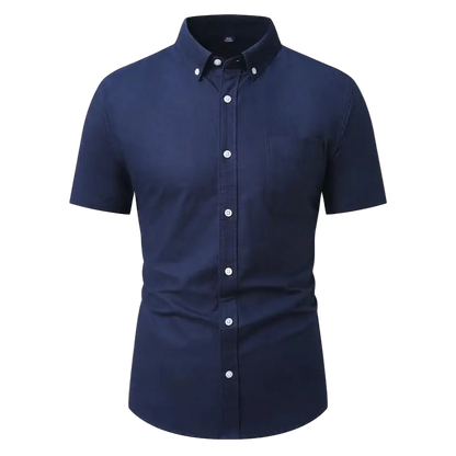Men's Oxford Short Sleeve Shirt Classic Casual Slim Fit Button Down Shirt for Summer, Breathable & Comfortable Clothing Tops Man