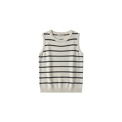 2025 New Striped Stretch Vest Basic Versatile Short Top Women's Clothing
