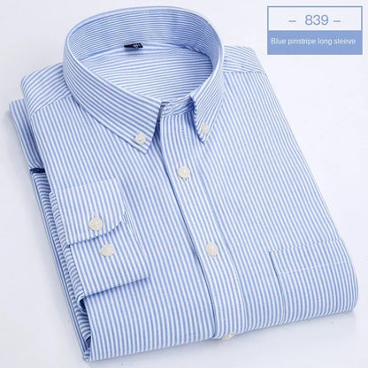 Hot solid color casual Oxford shirt men's fashion slim business long-sleeved shirt wholesale, street clothing， shirts for men