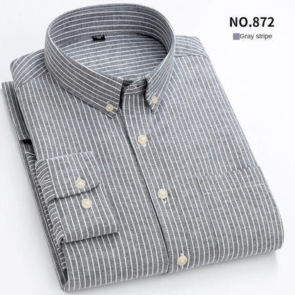 Hot solid color casual Oxford shirt men's fashion slim business long-sleeved shirt wholesale, street clothing， shirts for men