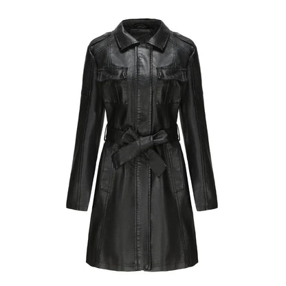 See Yourself in Our Slim Fit Faux Leather Trench – Try It On Virtually Now!