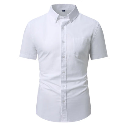Men's Oxford Short Sleeve Shirt Classic Casual Slim Fit Button Down Shirt for Summer, Breathable & Comfortable Clothing Tops Man