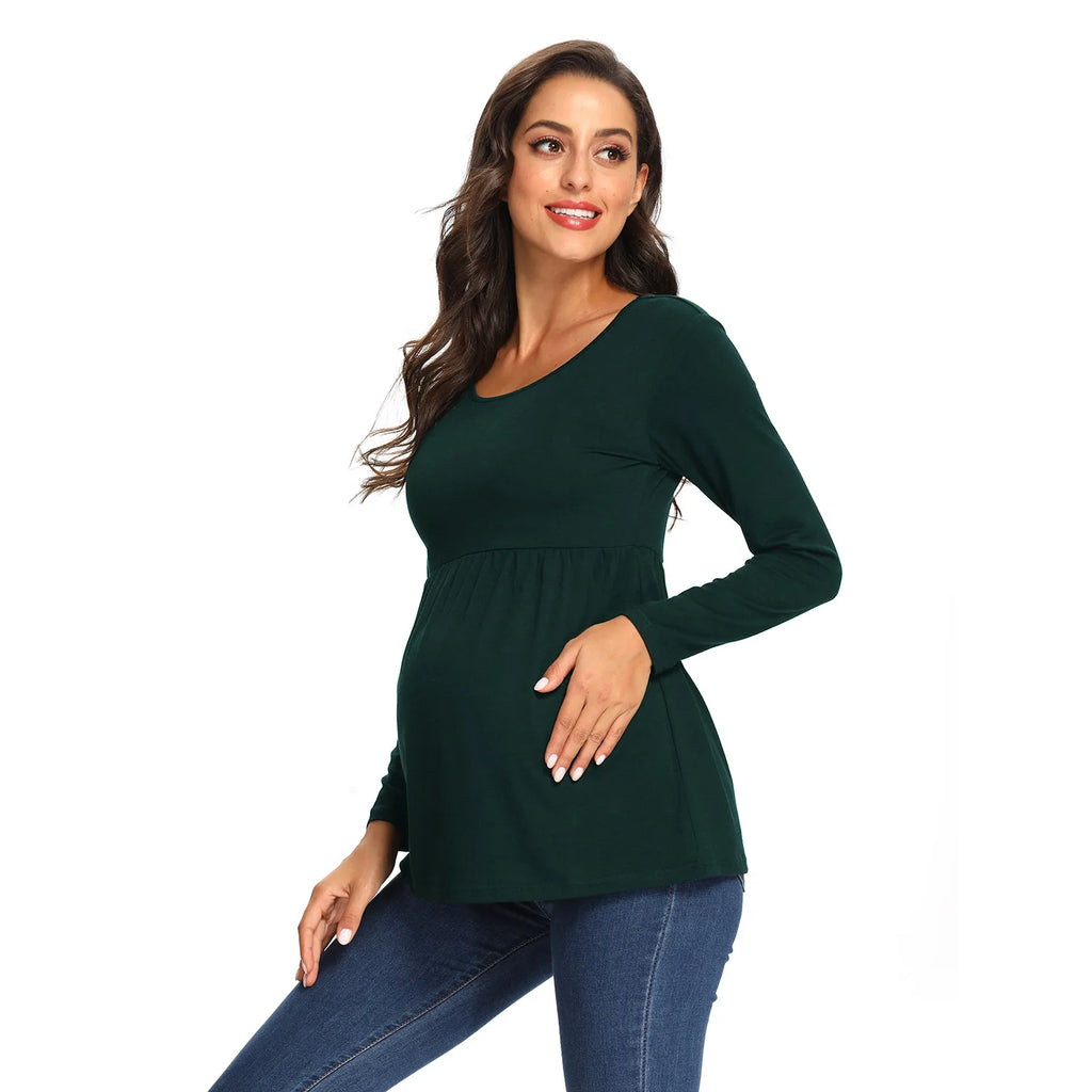 Maternity Long Sleeve Tops,Loose Tee Shirts,Pregnant Women Casual Soft Cotton Breathable Round Neck T-Shirt