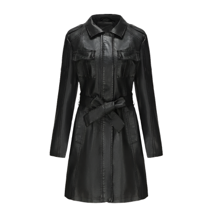 See Yourself in Our Slim Fit Faux Leather Trench – Try It On Virtually Now!