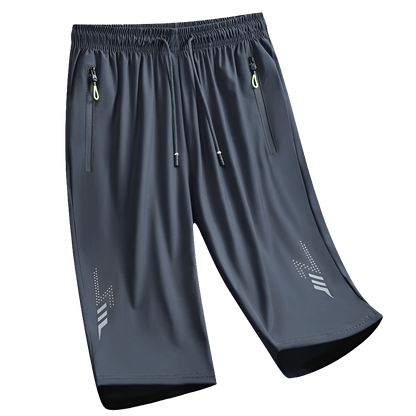 Men's Quick Dry Summer Board Shorts with Zipper Pockets for Beach & Gym Fun