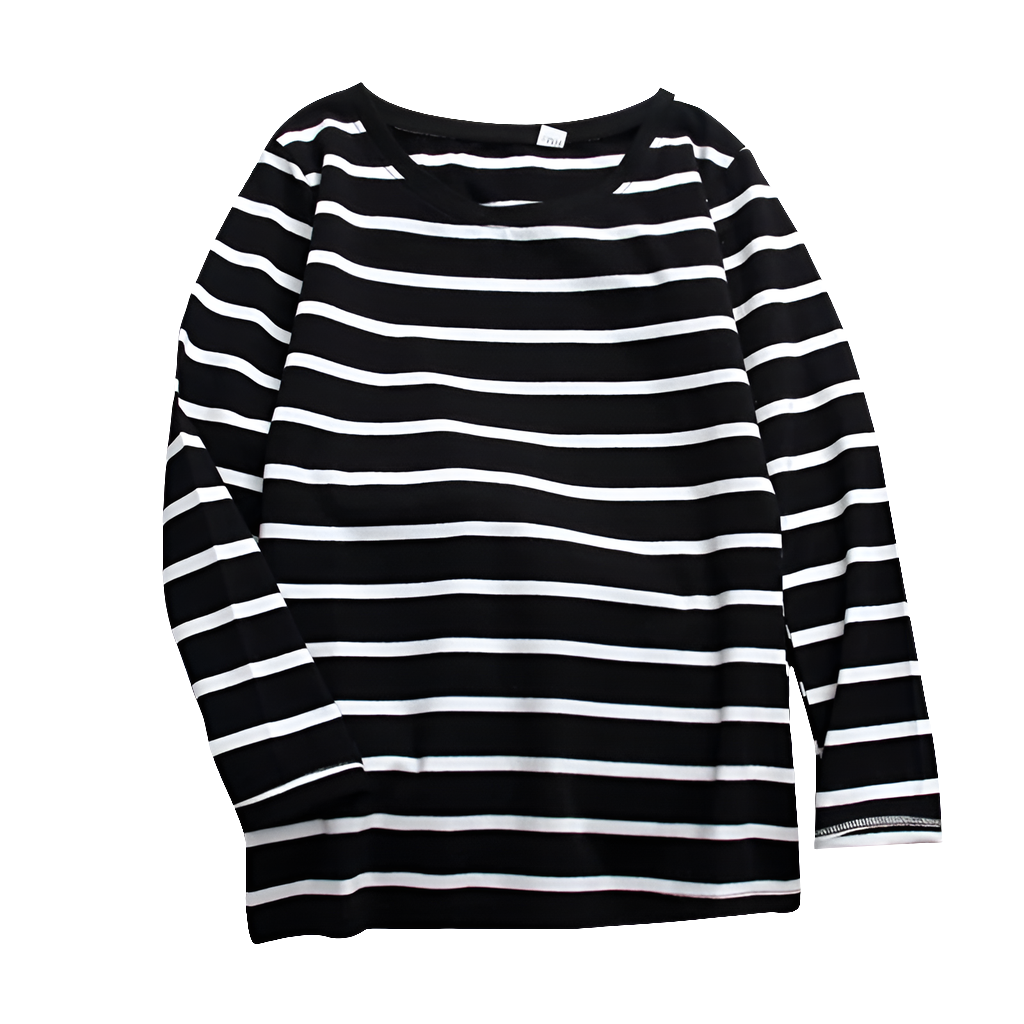 Striped Long Sleeve T-Shirt for Women – Try It On with Our Virtual Mirror App and Love the Fit!