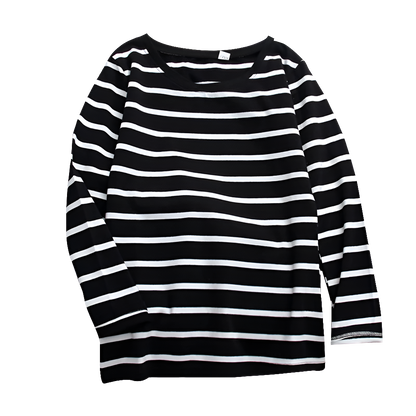 Striped Long Sleeve T-Shirt for Women – Try It On with Our Virtual Mirror App and Love the Fit!