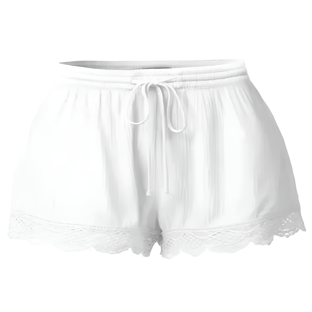 Plus Size Women's Lace Trim Lounge Shorts with Drawstring Waist – New Zealand | Strylez Virtual Try-On