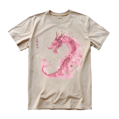 Dragon Doodles Tee – Pink Ink Kanji Vibes