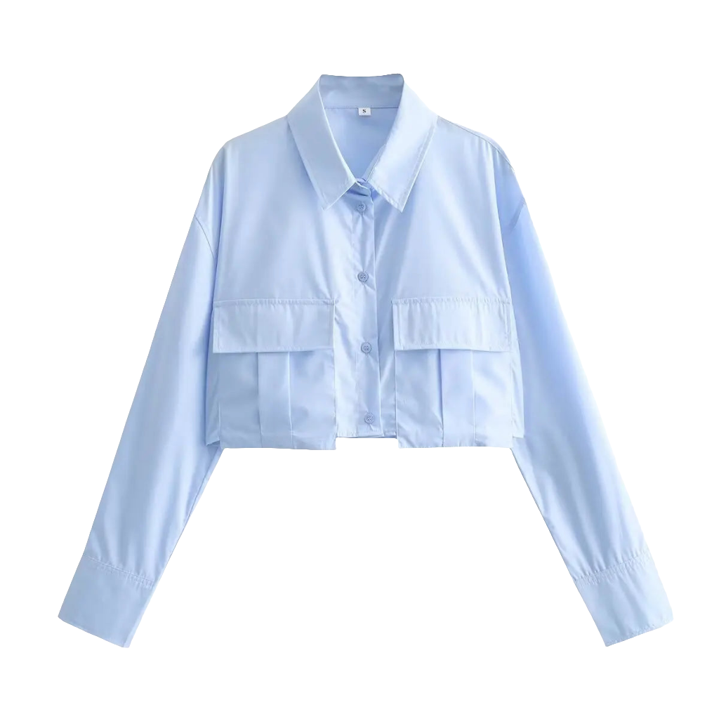 Light Blue Zevity Blouse - Virtual Try-On with Strylez App in New Zealand | Women's Fashion Top