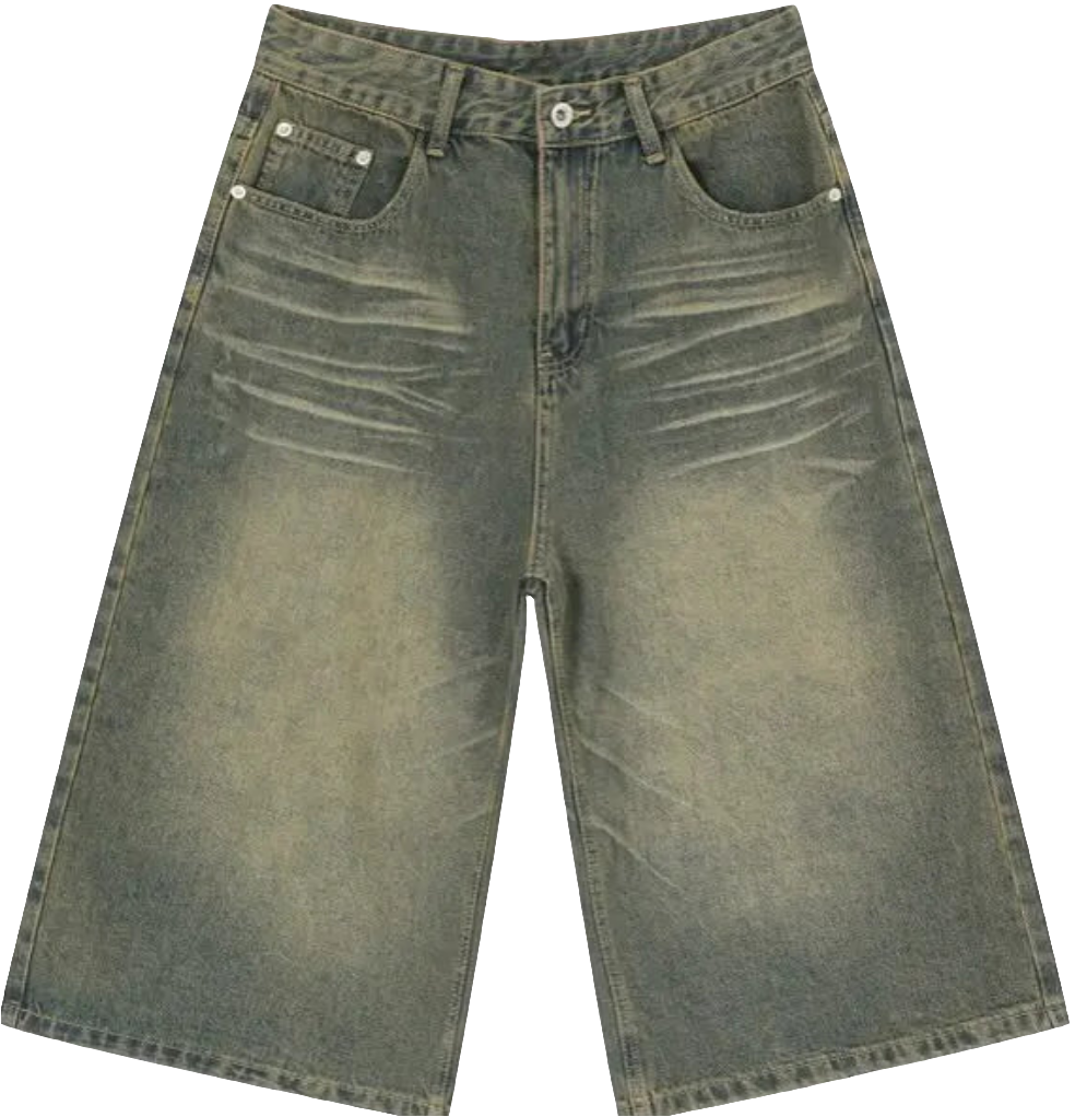 Y2K Retro Baggy Jeans – Loose, Cropped, Hip Hop Streetwear for Men & Unisex