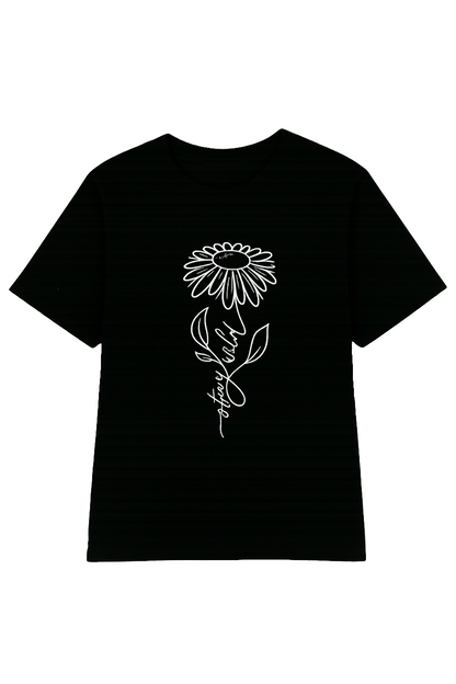 Women’s Black Summer Tee – Dog Paw & Heart Print, Plus Size