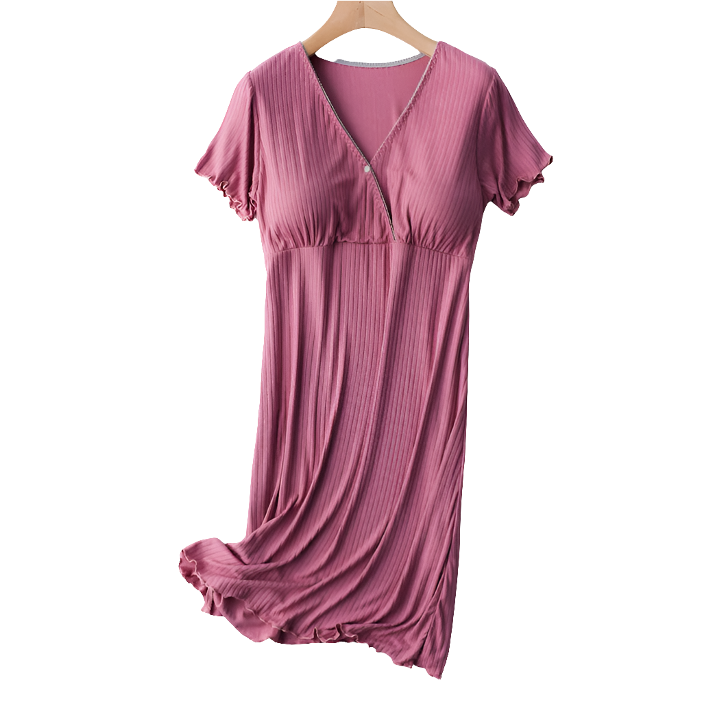Modal Maternity Clothes Breastfeeding Nightgowns Nursing Sleepwear Hospital Loose Fitting Breast Feeding Pajamas Pregnancy Dress