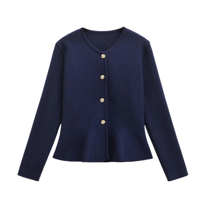 TRAF Women's Button-Up Short Hem Cardigan – Casual Autumn Sweater