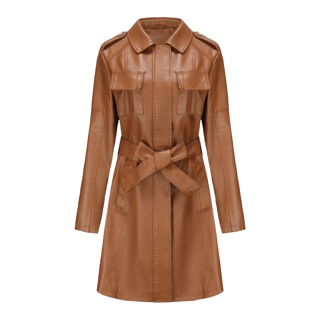 Faux Leather Trench Coat – Virtual Try-On with Strylez App | NZ Shopping