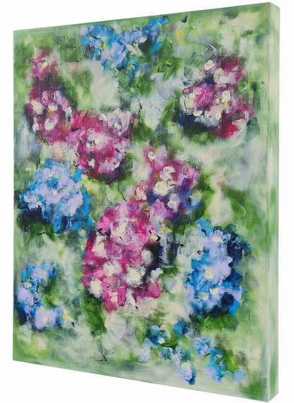 Acrylic Floral Abstract Painting on Canvas (16x20")
