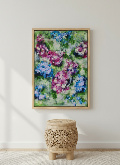 Acrylic Floral Abstract Painting on Canvas (16x20")