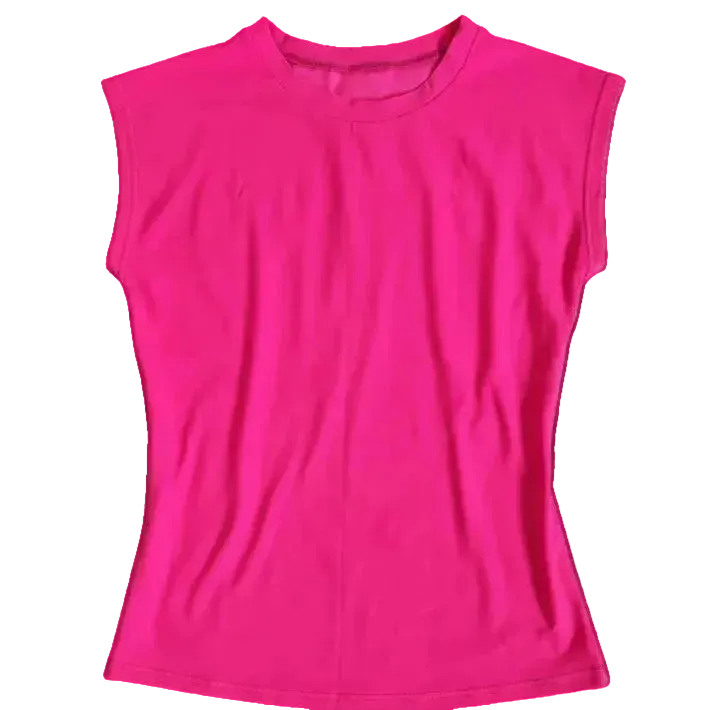 Sleeveless women's tank top combines a loose fit with a sweet style