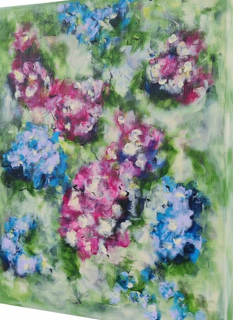 Acrylic Floral Abstract Canvas Painting 16x20in | Wall Art NZ, New Zealand | Strylez Virtual Try-On
